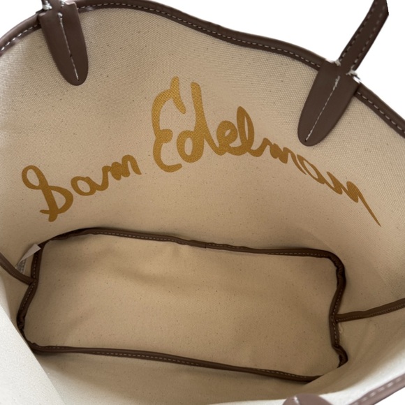 NEW - Sam Edelman Medium Harper Monogram Shopper Tote One Size, TAUPE - Picture 8 of 9